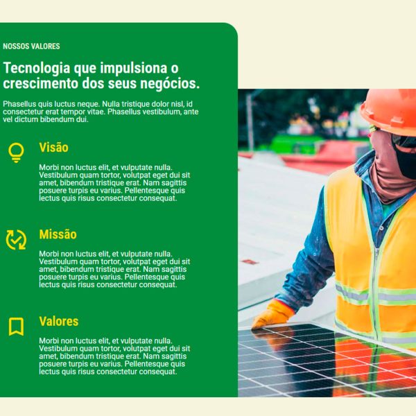 Procurando um website profissional para a sua empresa? Temos um site institucional completo e pronto para uso, ideal para empresas de todos os portes.
